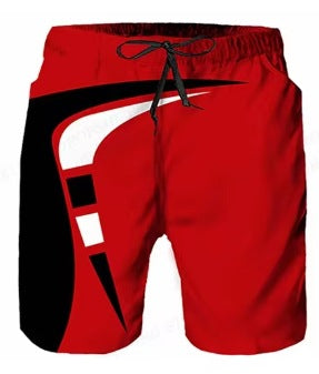 Men's Swim Trunks – Printed Graphic Board Shorts with Drawstring