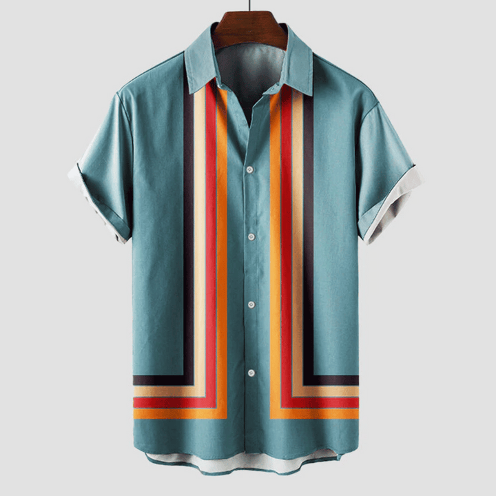 Men's Short Sleeve Casual Shirt – Retro Printed Summer Style