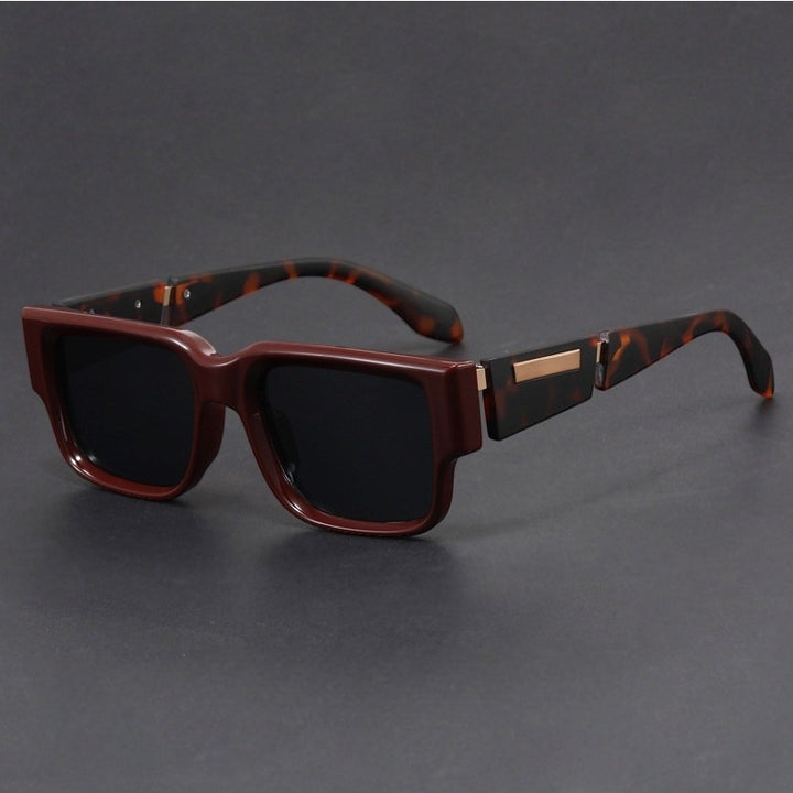 Square Frame Sunglasses Thick Acetate UV400 Protection