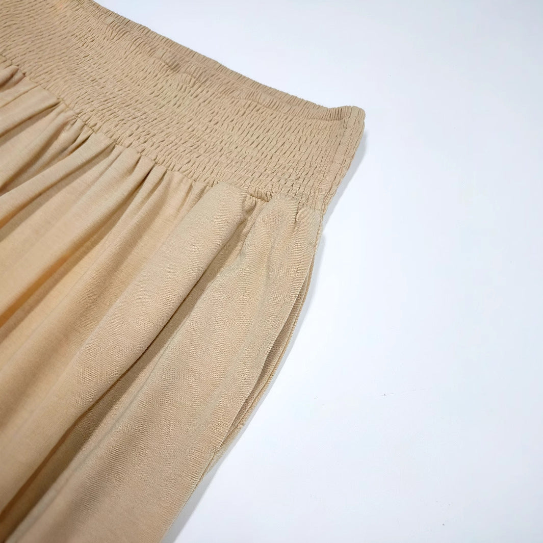 Women's Cotton-Linen Trousers – High Waist Straight Leg