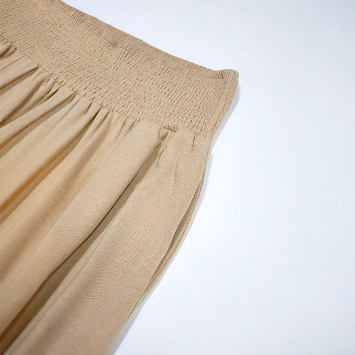Women's Cotton-Linen Trousers – High Waist Straight Leg