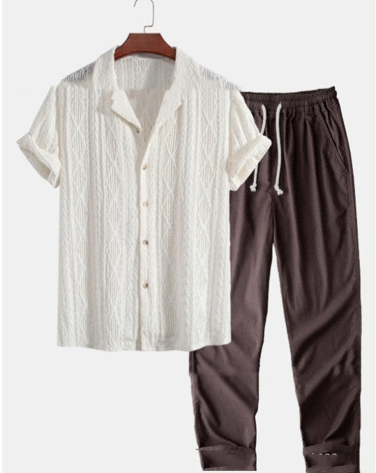 Men's Two Piece Set – Resort Shirt & Relaxed Trousers