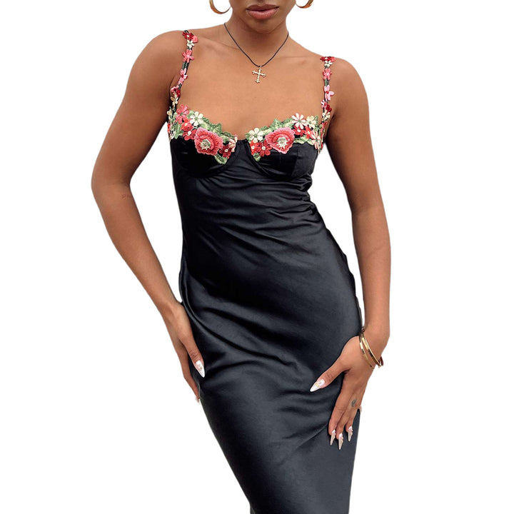 Floral Maxi Dress – Women's Spaghetti Strap Flowing Silhouette