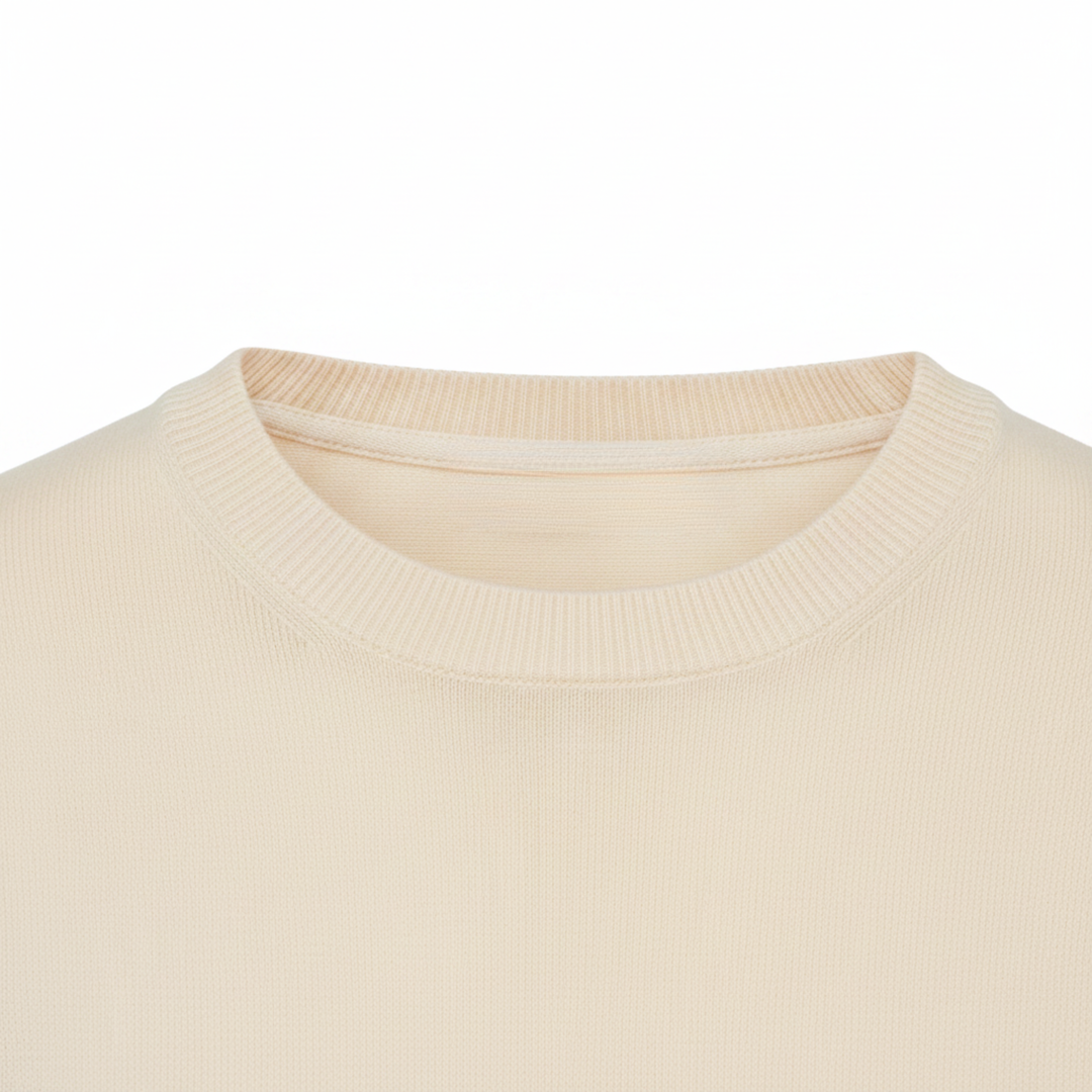 Men's Crew Neck T-Shirt Fine Knit – Relaxed Straight Cut Everyday Tee