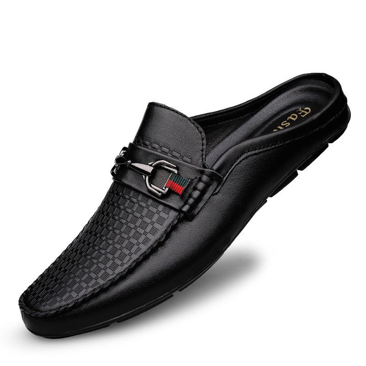 Men's Slip-On Vegan Leather Backless Mule Loafer – Laceless Casual