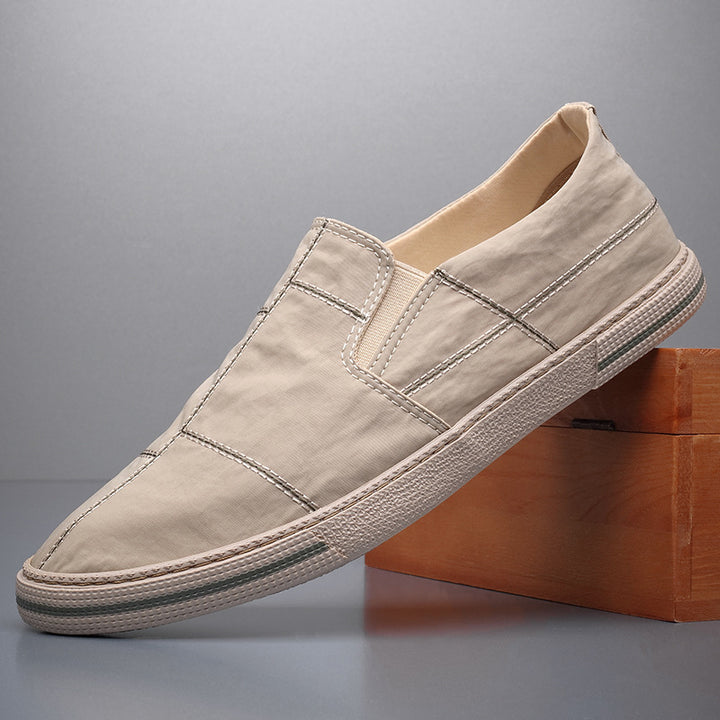 Men's Slip-On Loafers – Contrast Stitching & Stretch Panels