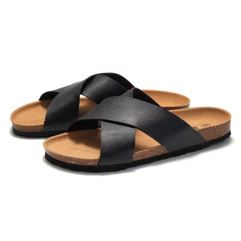 Men's Cork Slippers – Lightweight Natural Footbed Mule