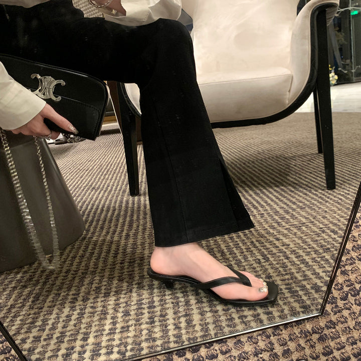 Leather Heel Flip Flops – Elevated Slip-On Silhouette