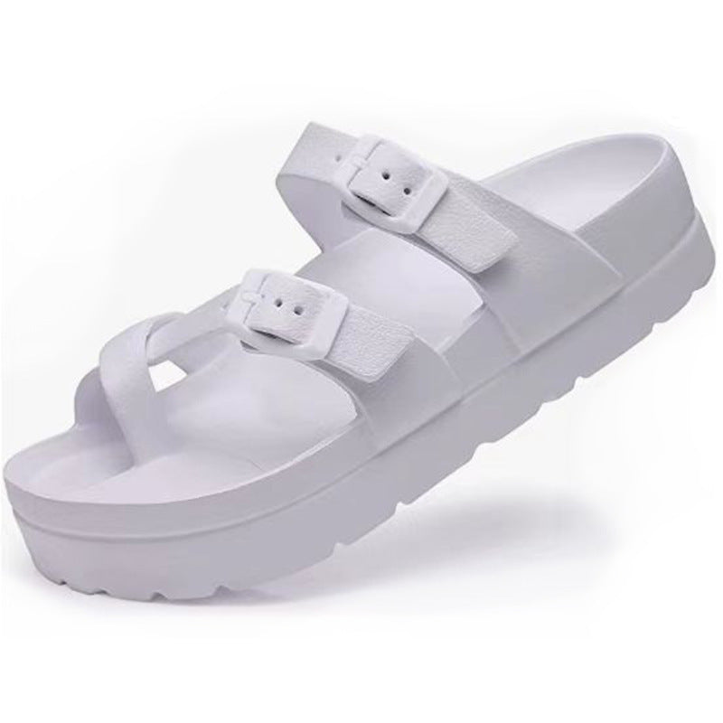 Women's Platform Sandals – Dual Buckle & Arch Support