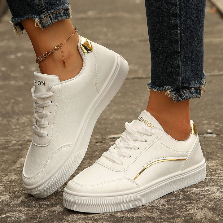 Women's Orthopedic Sneakers Lace-Up Thick Sole – Round Toe Flat