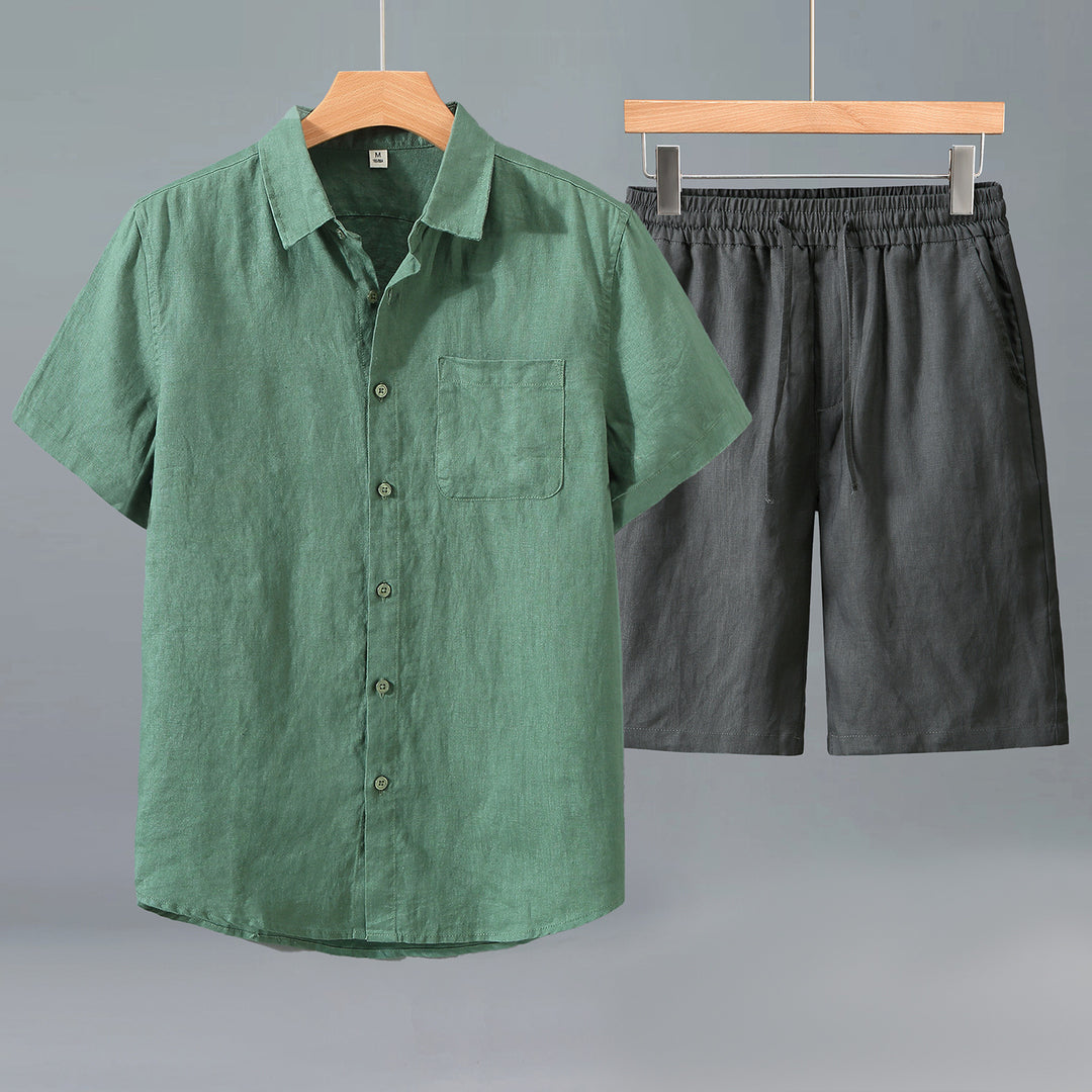 Men's Linen Shirt & Shorts Set – Relaxed Oversized Lightweight