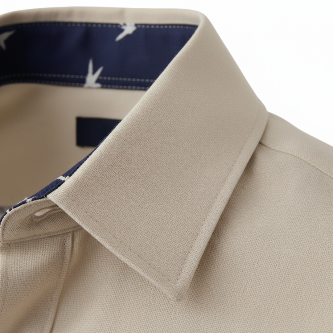 Men's Short Sleeve Button-Down Shirt – Relaxed Fit Bird Print Border