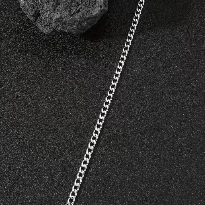 Mens Titanium Bracelet – Minimalist Steel Link Chain Design