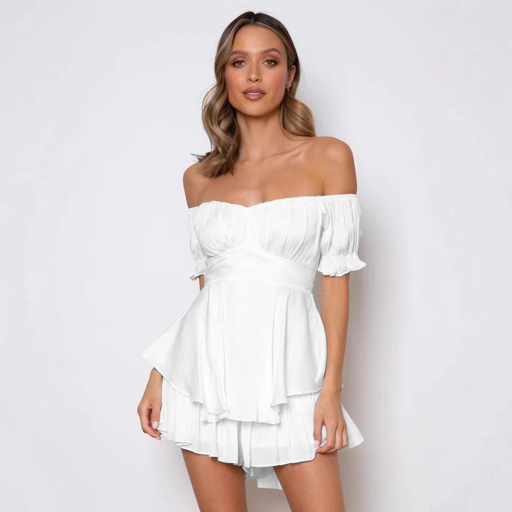 Off-Shoulder Ruffle Mini Dress – Puff Sleeve | Women