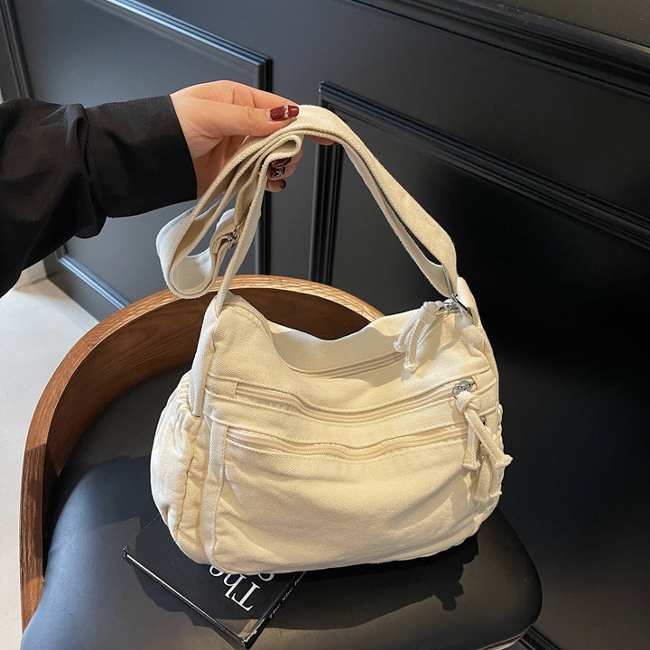 Women's Canvas Crossbody Bag – Multi-Pocket Retro Style
