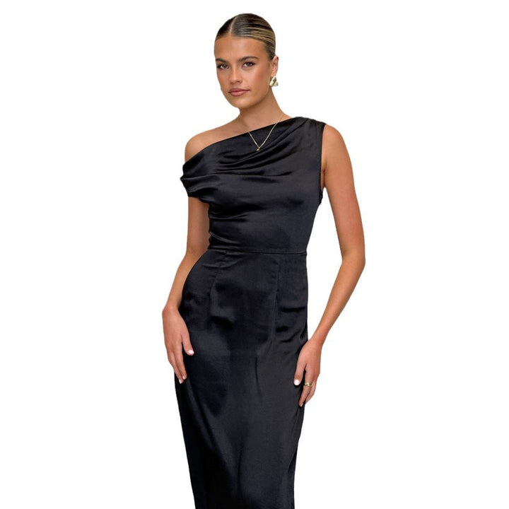 Mother of the Bride Dress Sleeveless Tube Top – Fitted Midi Silhouette