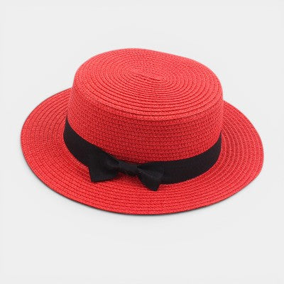 Straw Boater Hat – Women's Structured Ribbon Sun Hat
