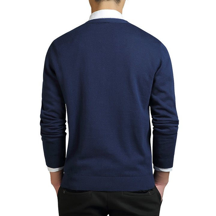 Men's Cardigan Sweater – V-Neck Button-Up Knit Layering Piece