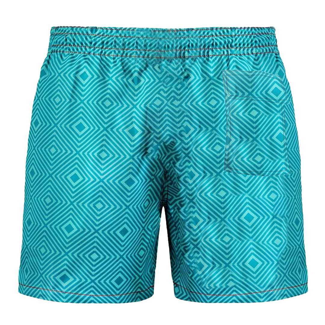 Men's Swim Trunks – Printed Drawstring Beach Shorts