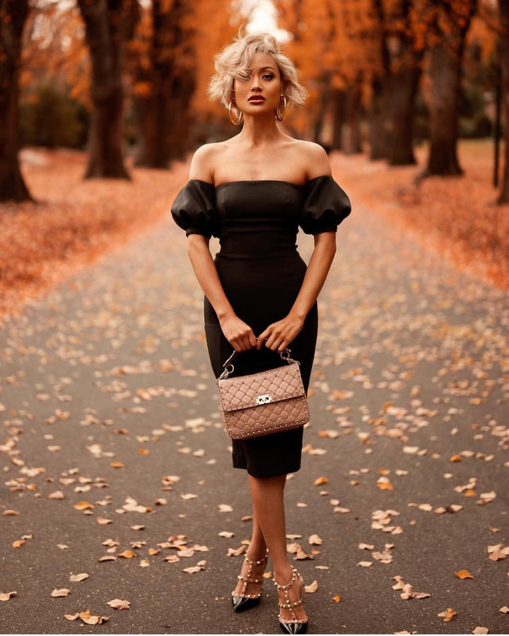 Bubble Sleeve Dress – Structured Volume Silhouette