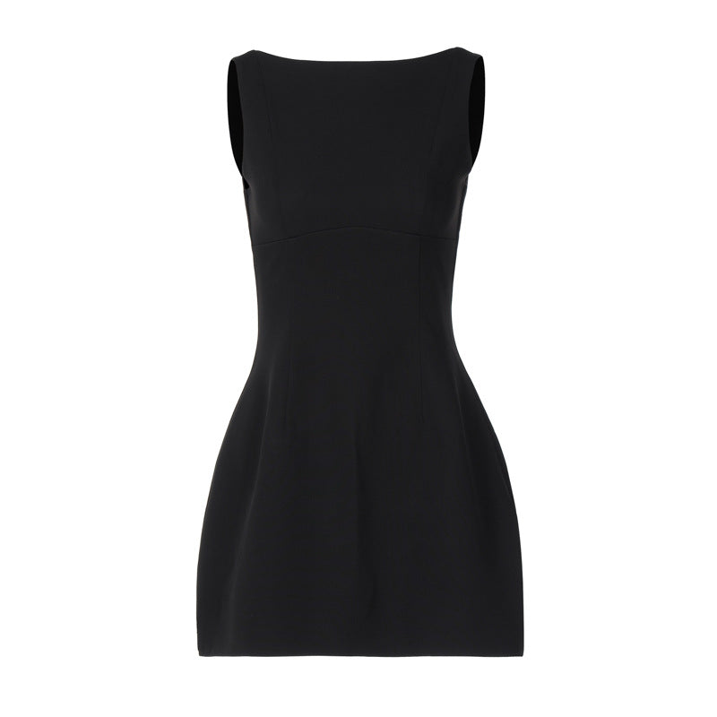 Backless Mini Dress Sleeveless High Waist – Open Back Slim Fit