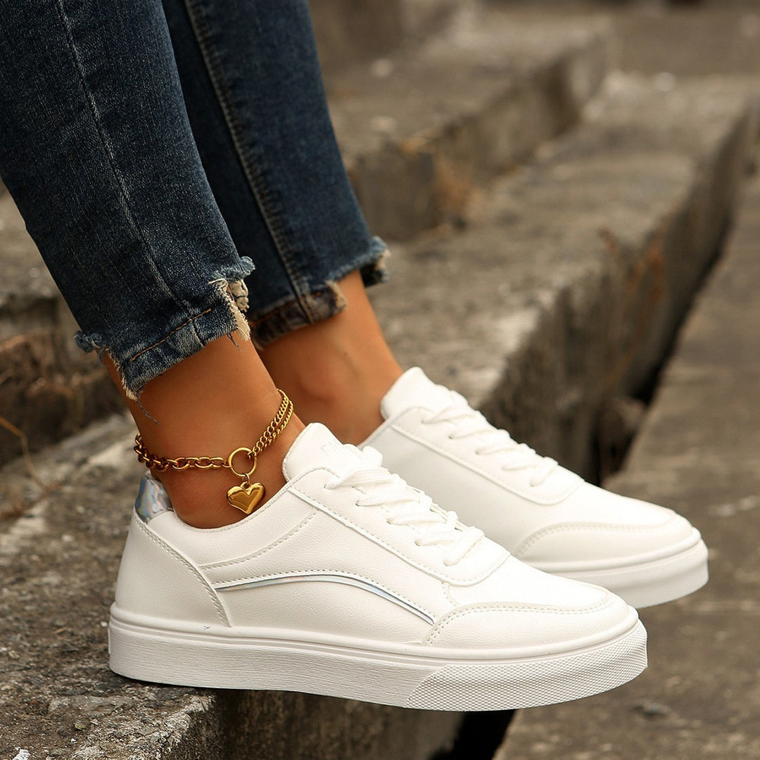 Women's Orthopedic Sneakers Lace-Up Thick Sole – Round Toe Flat