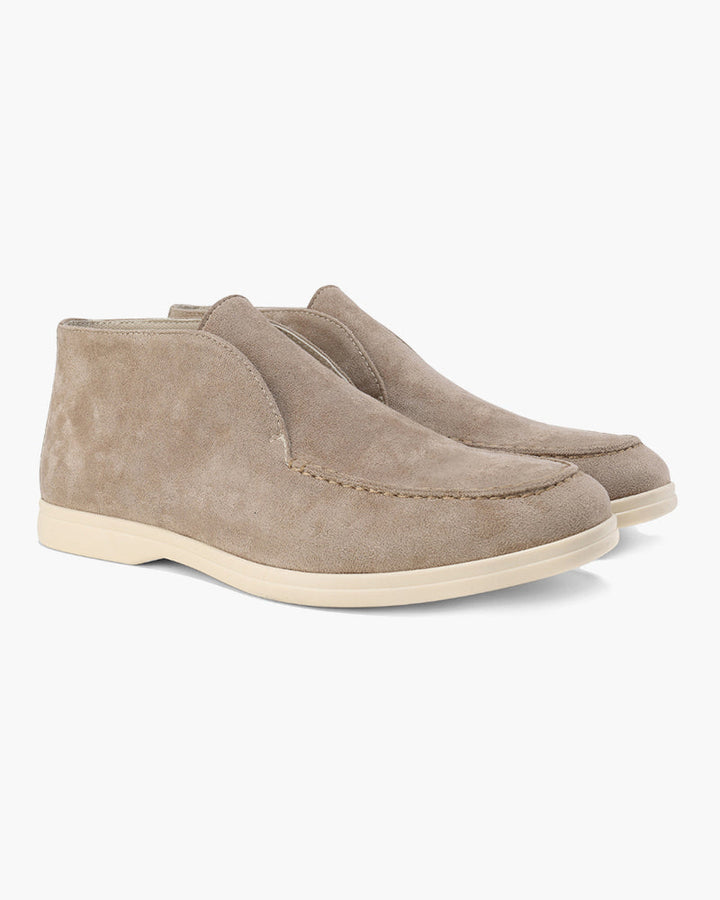 Men's Calf Suede Leather Loafers Slip-On – Full Leather Insole Stitch