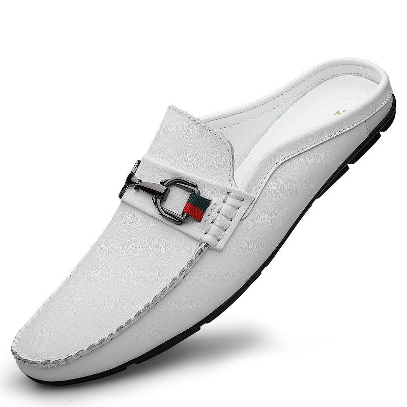 Men's Slip-On Vegan Leather Backless Mule Loafer – Laceless Casual