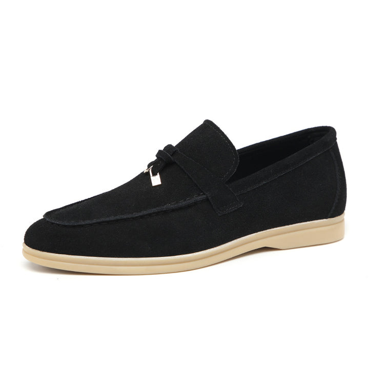 Women's Calf Suede Leather Loafers Slip-On – Cushioned Casual Style