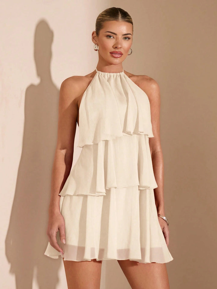 Flowy Mini Dress – Volant Layer & A-Line Feminine Cut