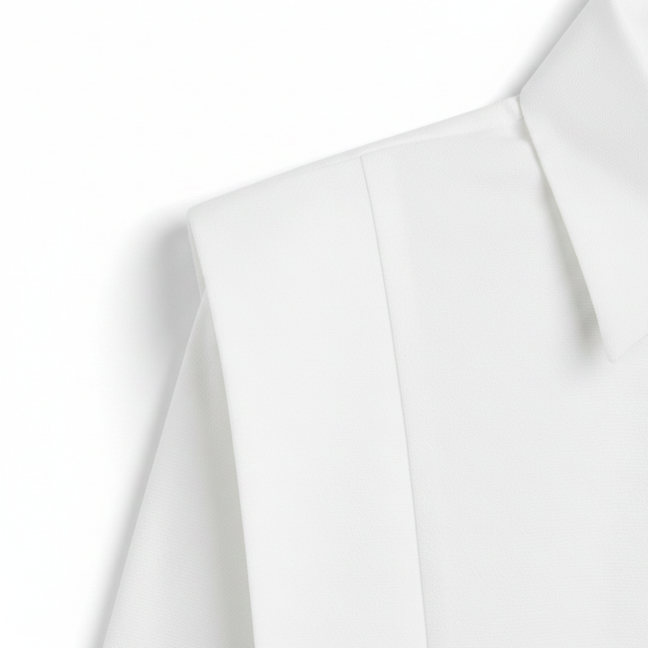 Women's Long Sleeve Blouse Shoulder Pleats – Pointed Collar Cuffs