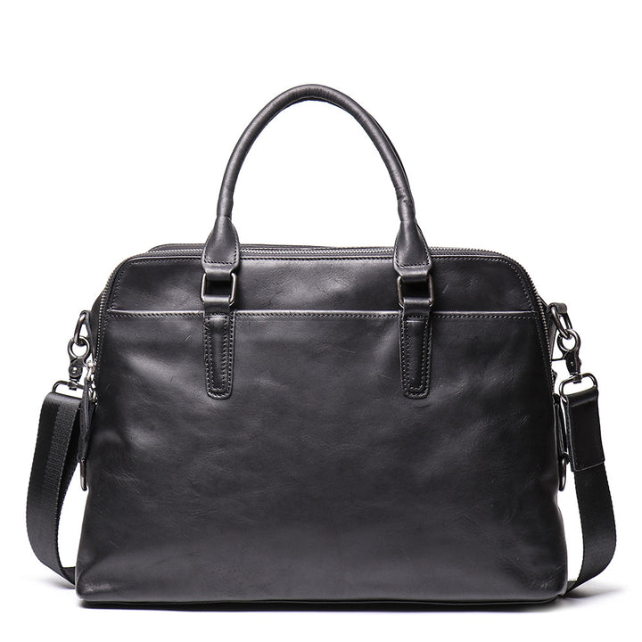 Men's Leather Briefcase – Large Capacity Laptop Work Bag