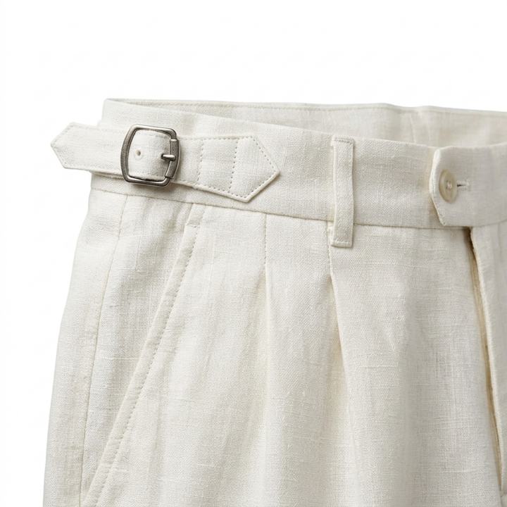 Men's Linen Dress Pants – Double Pleat Formal Fit