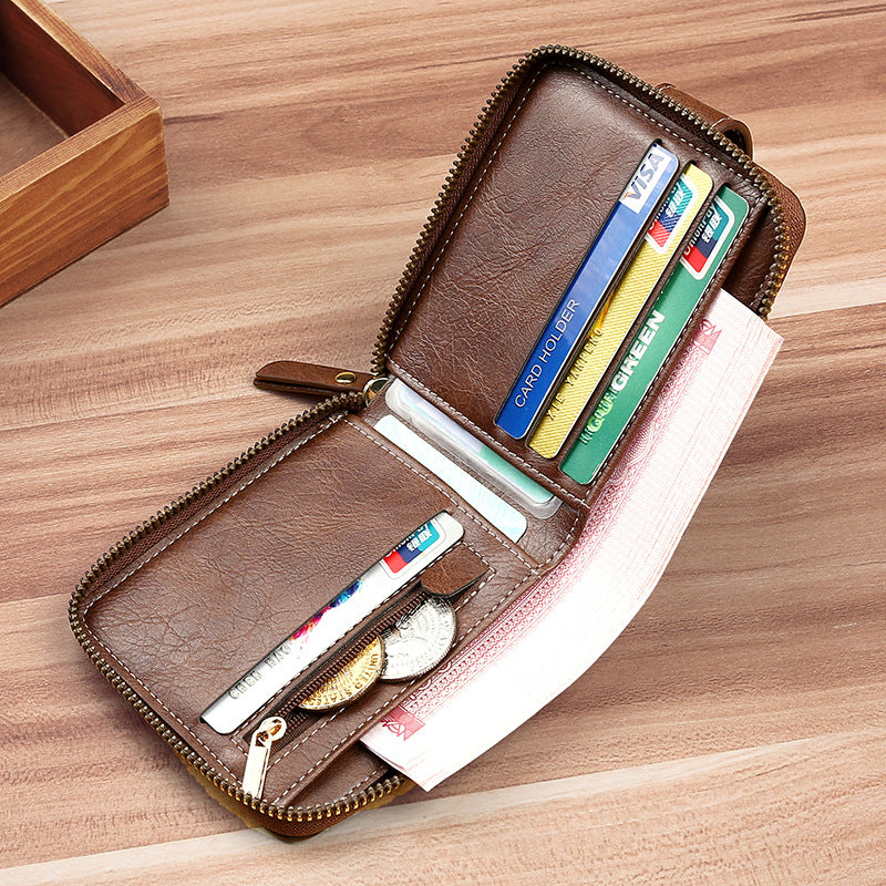 Vegan Leather Wallet & Card Holder – Zip & Snap Closure