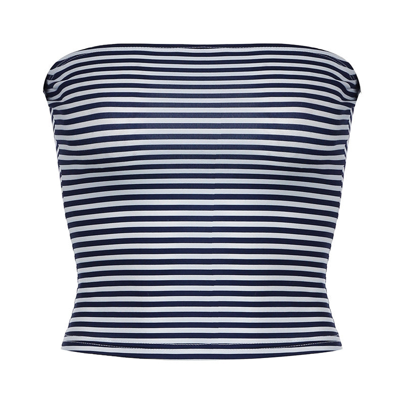 Women's Strapless Cropped Tube Top – Backless Silhouette