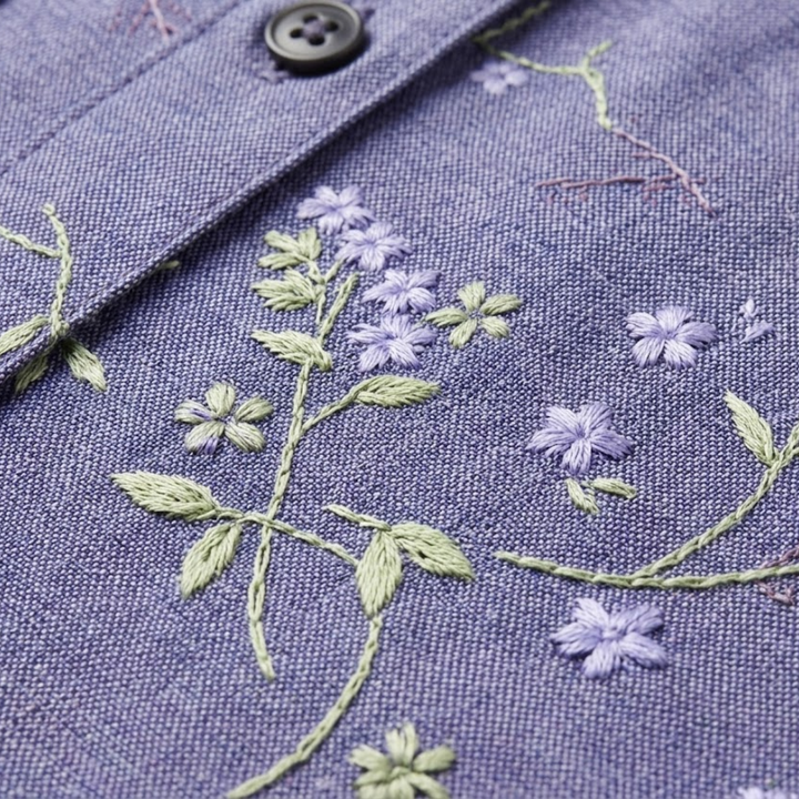 Women's Floral Blouse Short Sleeve V-Neck – Botanical Print Chest Pockets