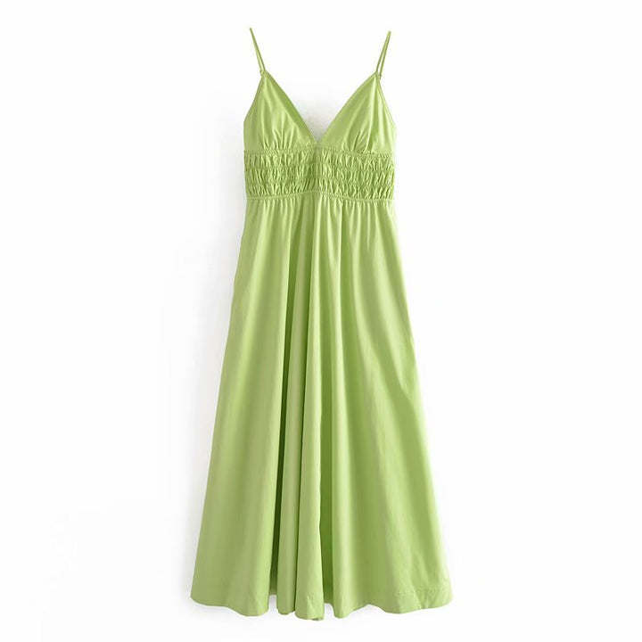 Maxi Dress – Open Back Spaghetti Strap A-Line Silhouette