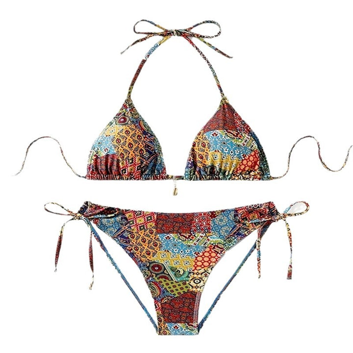 Women's Triangle Bikini Set – Adjustable Halter Tie Swimwear