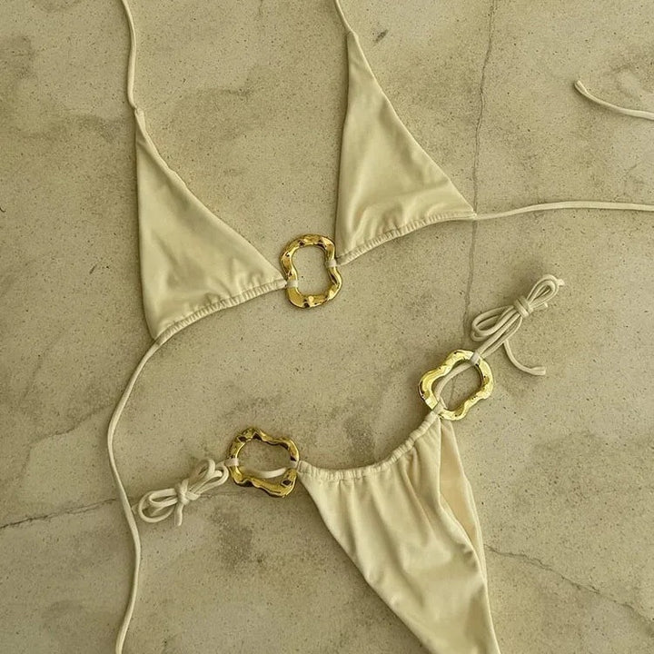 Two Piece Bikini Set – Cutout Ring & Hardware Detail