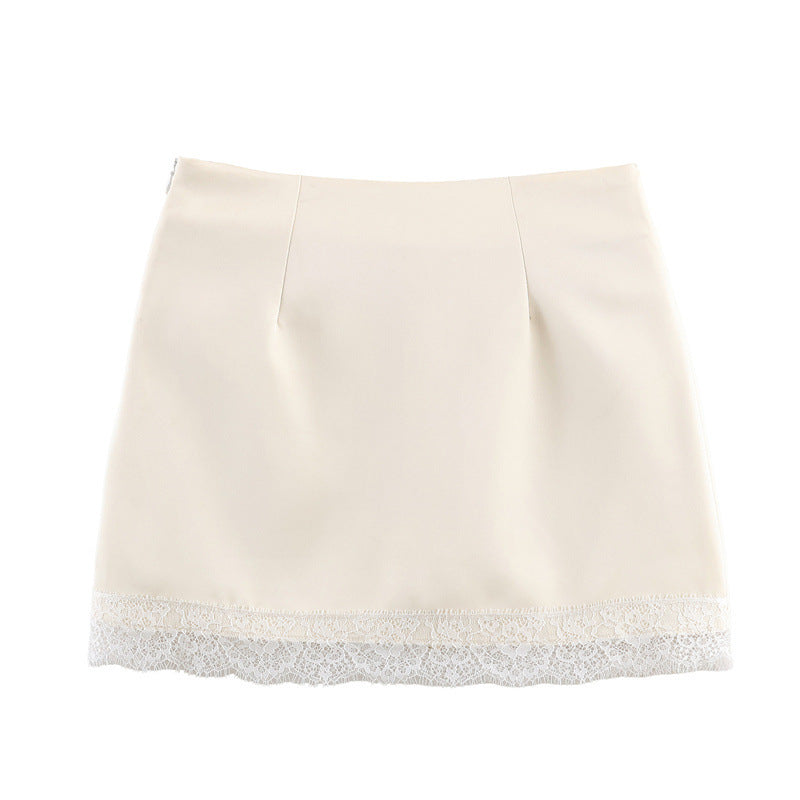 Lace Mini Skirt – High Waist A-Line Flared Skirt for Women