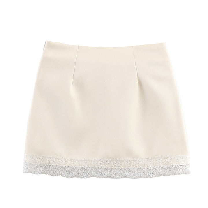 Lace Mini Skirt – High Waist A-Line Flared Skirt for Women