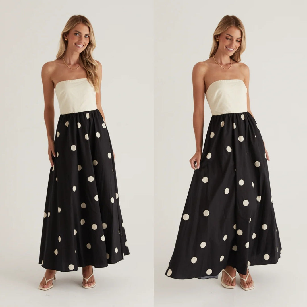 Women's A-Line Strapless Dress – Lightweight Cotton Blend