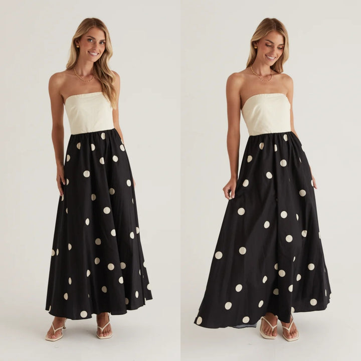 Women's A-Line Strapless Dress – Lightweight Cotton Blend