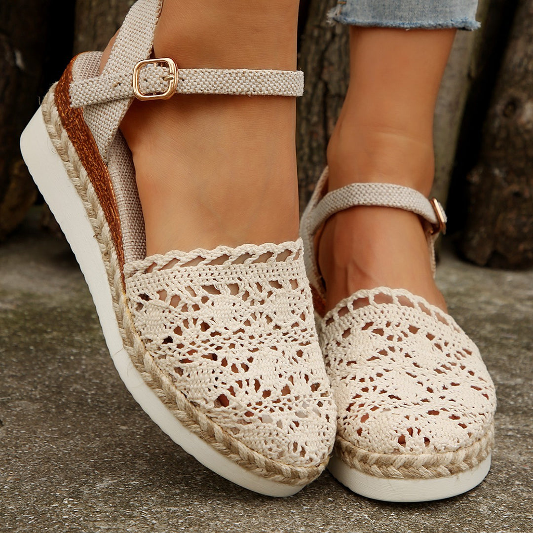 Espadrille Wedge Sandals – Women's Ankle Strap Platform