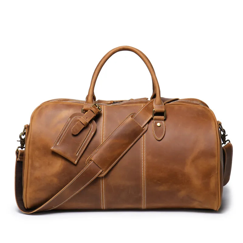 Leather Duffle Bag for Men – Crazy-Horse Vintage Travel Holdall