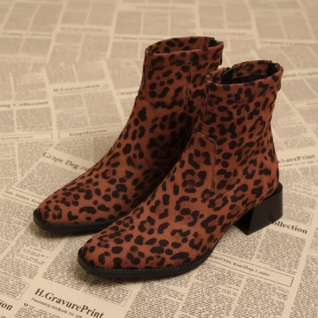 Women's Pointed Toe Block Heel Boots – Side Zip Style