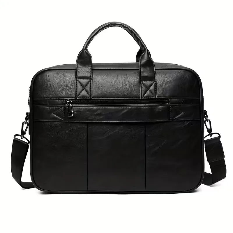 Men's Leather Laptop Bag – Cowhide, Adjustable Shoulder Strap