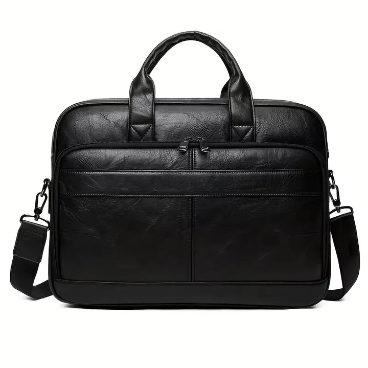Men's Leather Laptop Bag – Cowhide, Adjustable Shoulder Strap