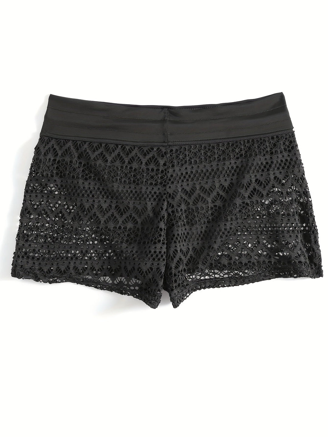 Women's Crochet Shorts – High-Waist Drawstring Openwork Fit