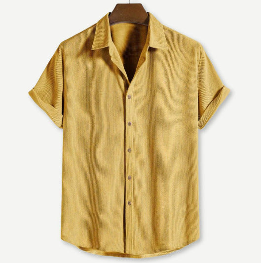 Men's Waffle Button-Up Shirt – Regular Fit Casual Shirt